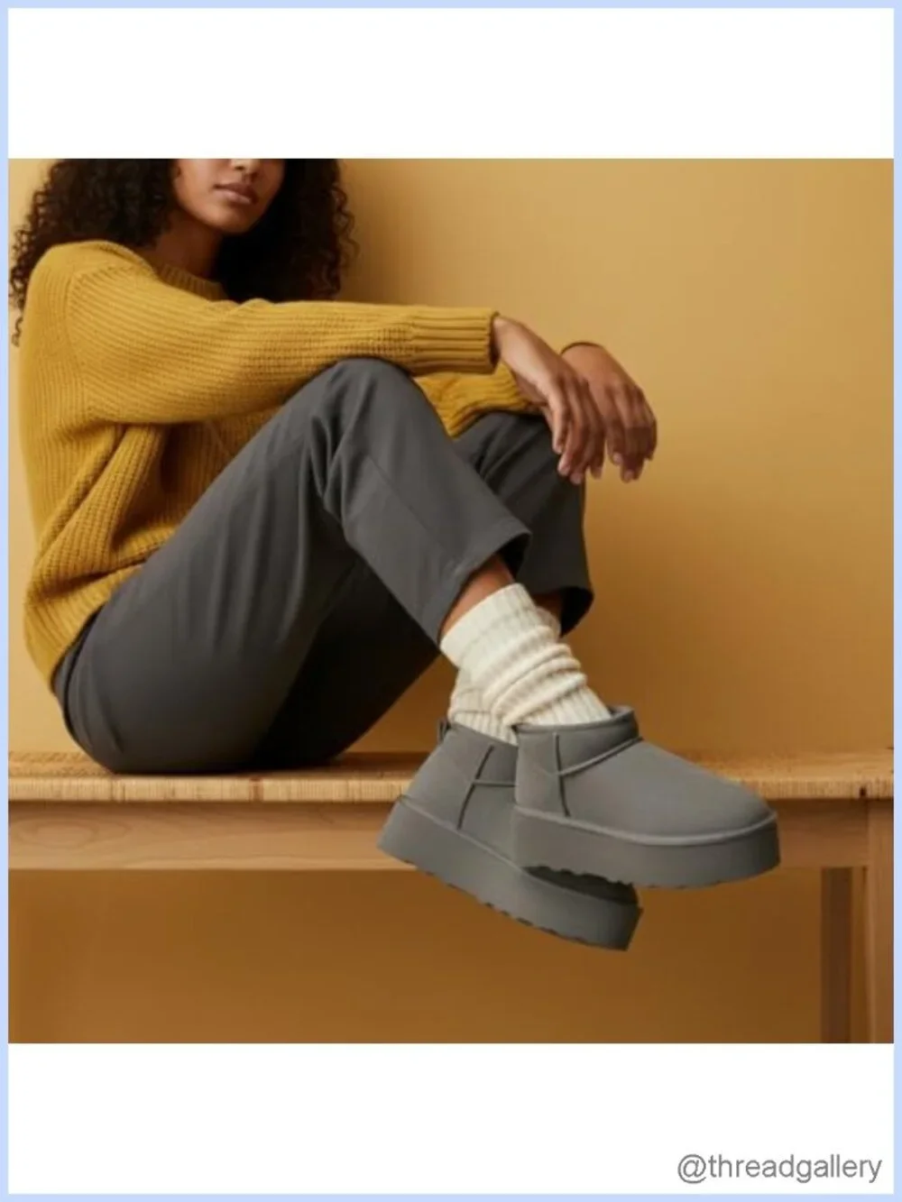 Genuine Suede Platform Ankle Boots – Faux Fur Lining, Memory Foam, Slip-On